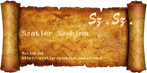 Szatler Szabina névjegykártya